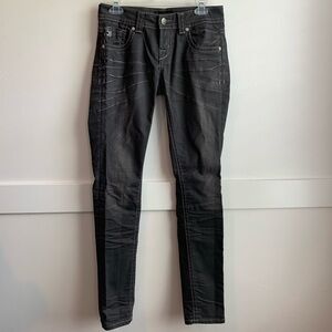 Mek Denim Coated Gray Bulgan Cigarette Jeans